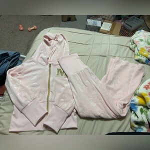 KIDS PINK MINNIE MOUSE VELOUR MATCHING SET